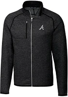 Cutter and Buck Atlanta Braves Mens Charcoal Mainsail Medium Weight Jacket