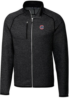 Cutter and Buck Chicago Cubs Mens Charcoal Mainsail Medium Weight Jacket