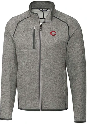 Cutter and Buck Cincinnati Reds Mens Grey Mainsail Medium Weight Jacket