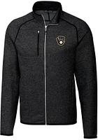 Cutter and Buck Milwaukee Brewers Mens Charcoal Mainsail Medium Weight Jacket