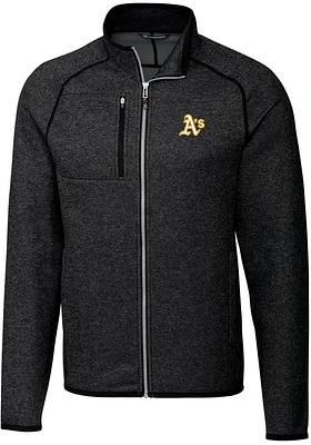 Cutter and Buck Oakland Athletics Mens Charcoal Mainsail Medium Weight Jacket