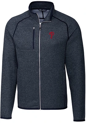 Cutter and Buck Philadelphia Phillies Mens Navy Blue Mainsail Medium Weight Jacket