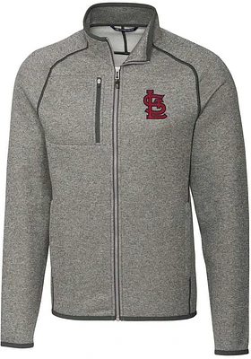 Cutter and Buck St Louis Cardinals Mens Grey Mainsail Medium Weight Jacket