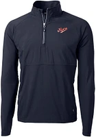 Cutter and Buck Dayton Flyers Mens Navy Blue Vault Adapt Eco Hybrid Long Sleeve 1/4 Zip Pullover