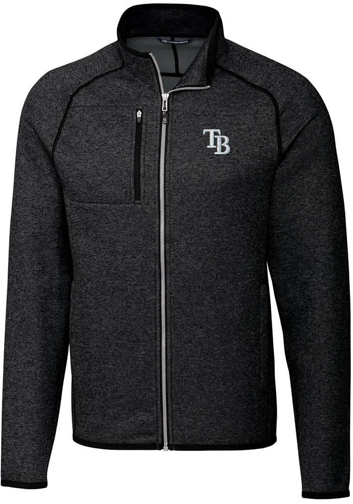 Cutter and Buck Tampa Bay Rays Mens Charcoal Mainsail Medium Weight Jacket