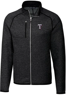 Cutter and Buck Texas Rangers Mens Charcoal Mainsail Medium Weight Jacket