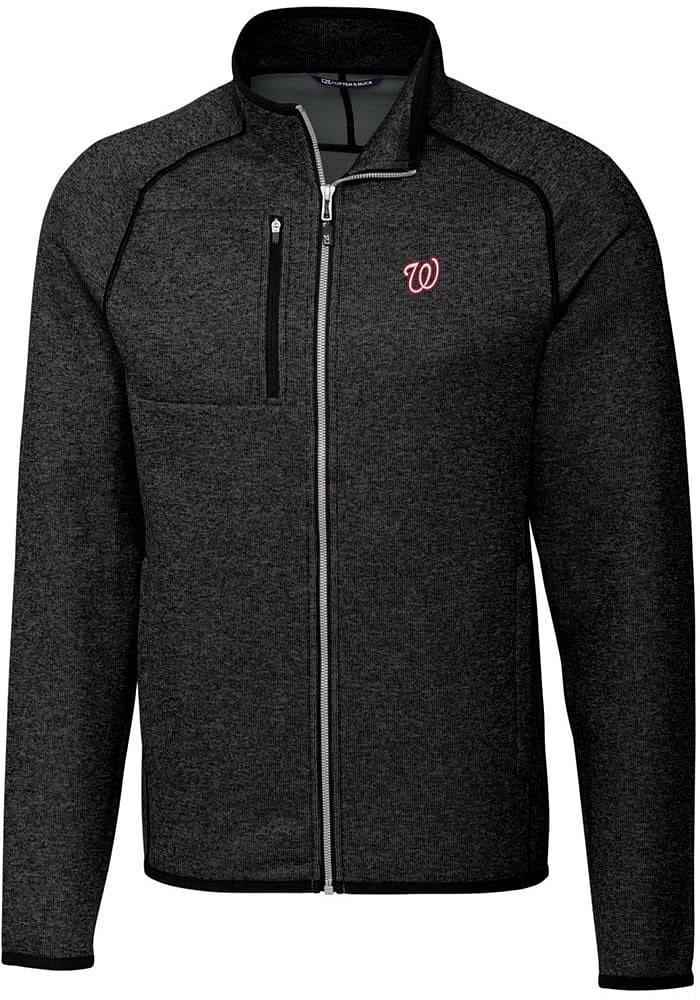 Cutter and Buck Washington Nationals Mens Charcoal Mainsail Medium Weight Jacket