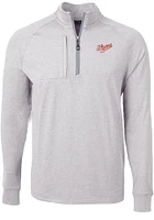 Cutter and Buck Dayton Flyers Mens Grey Vault Adapt Eco Long Sleeve 1/4 Zip Pullover