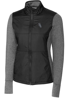 Cutter and Buck Chicago White Sox Womens Stealth Hybrid Quilted Medium Weight Jacket