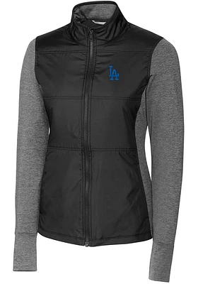 Cutter and Buck Los Angeles Dodgers Womens Stealth Hybrid Quilted Medium Weight Jacket