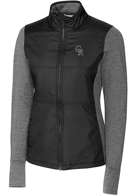 Cutter and Buck Colorado Rockies Womens Stealth Hybrid Quilted Medium Weight Jacket