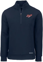 Cutter and Buck Dayton Flyers Mens Navy Blue Roam Vault Long Sleeve Qtr Zip Pullover