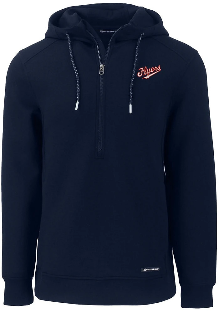 Cutter and Buck Dayton Flyers Mens Navy Blue Roam Vault Long Sleeve Hoodie