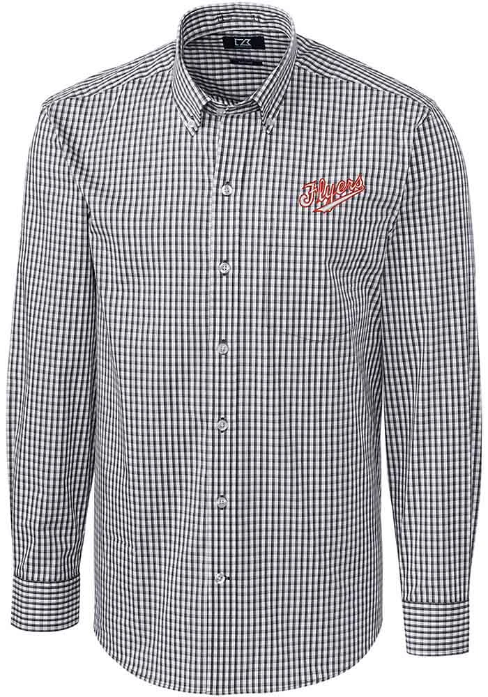 Cutter and Buck Dayton Flyers Mens Charcoal Easy Care Vault Long Sleeve Dress Shirt