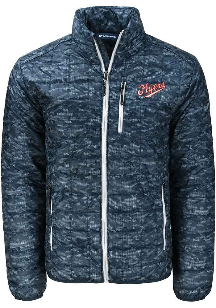 Cutter and Buck Dayton Flyers Mens Navy Blue Vault Rainier PrimaLoft Printed Filled Jacket