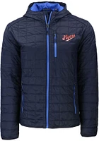 Cutter and Buck Dayton Flyers Mens Navy Blue Rainier PrimaLoft Hooded Vault Filled Jacket