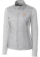 Cutter and Buck Houston Astros Womens Grey Stealth Hybrid Quilted Medium Weight Jacket