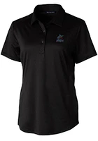 Cutter and Buck Miami Marlins Womens Prospect Textured Short Sleeve Polo Shirt