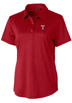 Cutter and Buck Texas Rangers Womens Cardinal Prospect Textured Short Sleeve Polo Shirt