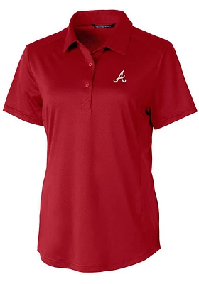 Cutter and Buck Atlanta Braves Womens Prospect Textured Short Sleeve Polo Shirt