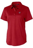 Cutter and Buck Washington Nationals Womens Cardinal Prospect Textured Short Sleeve Polo Shirt