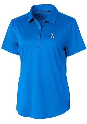 Cutter and Buck Los Angeles Dodgers Womens Prospect Textured Short Sleeve Polo Shirt