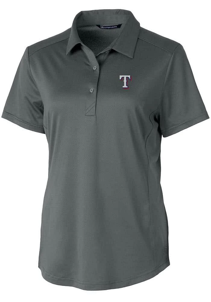 Cutter and Buck Texas Rangers Womens Prospect Textured Short Sleeve Polo Shirt
