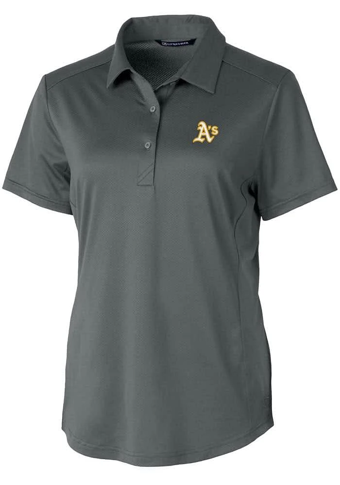 Cutter and Buck Oakland Athletics Womens Prospect Textured Short Sleeve Polo Shirt