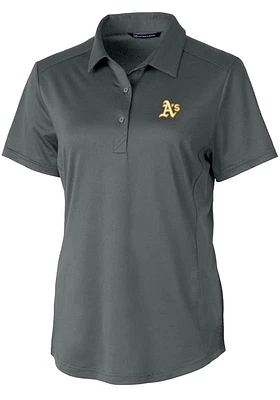 Cutter and Buck Oakland Athletics Womens Prospect Textured Short Sleeve Polo Shirt