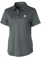 Cutter and Buck Oakland Athletics Womens Prospect Textured Short Sleeve Polo Shirt