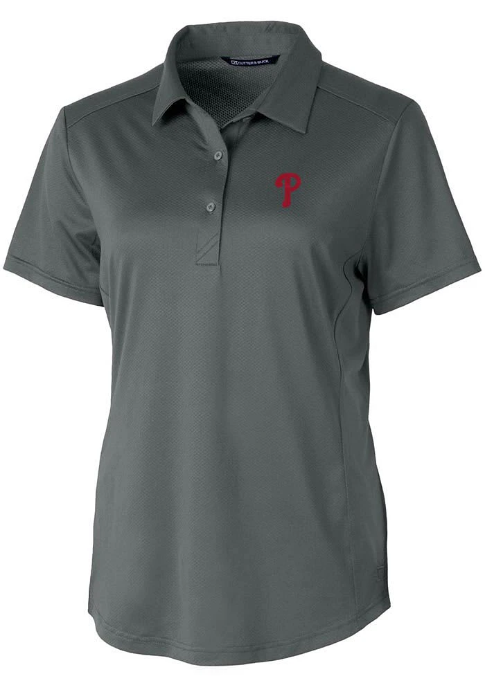 Cutter and Buck Philadelphia Phillies Womens Prospect Textured Short Sleeve Polo Shirt