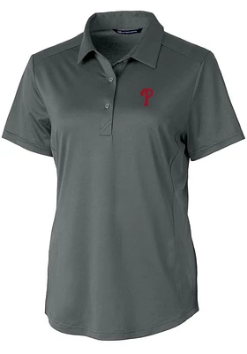 Cutter and Buck Philadelphia Phillies Womens Prospect Textured Short Sleeve Polo Shirt