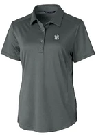 Cutter and Buck New York Yankees Womens Prospect Textured Short Sleeve Polo Shirt