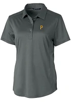 Cutter and Buck Pittsburgh Pirates Womens Prospect Textured Short Sleeve Polo Shirt