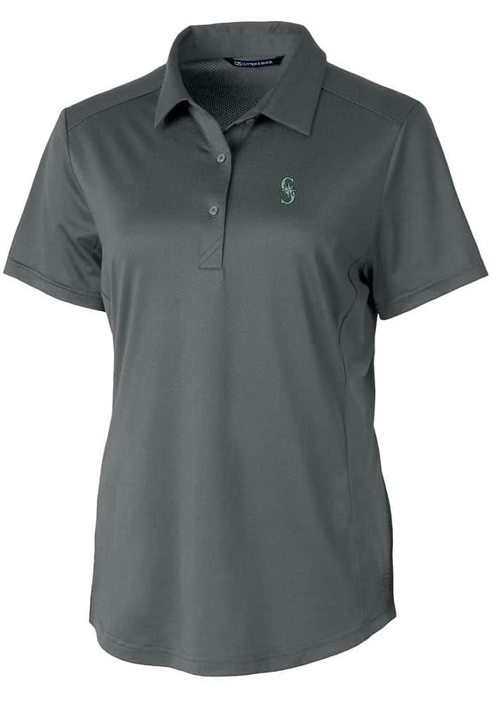 Cutter and Buck Seattle Mariners Womens Prospect Textured Short Sleeve Polo Shirt