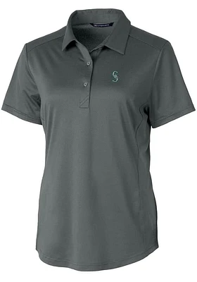 Cutter and Buck Seattle Mariners Womens Prospect Textured Short Sleeve Polo Shirt