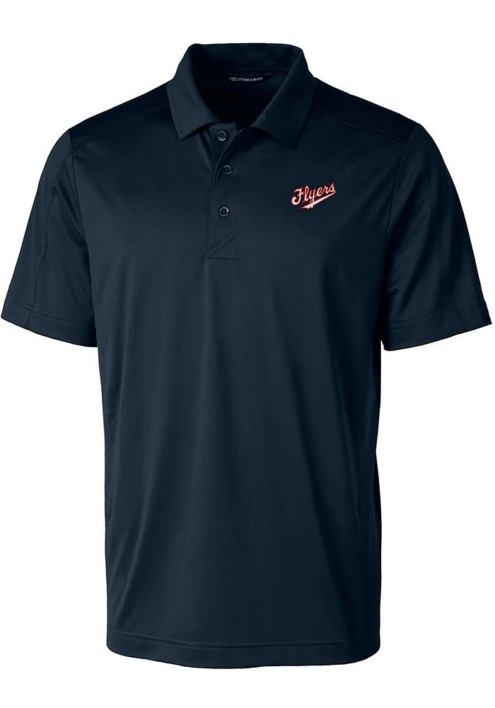 Cutter and Buck Dayton Flyers Mens Navy Blue Prospect Vault Short Sleeve Polo