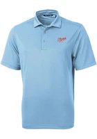 Cutter and Buck Dayton Flyers Mens Light Blue Vault Virtue Eco Pique Short Sleeve Polo