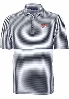 Cutter and Buck Dayton Flyers Mens Navy Blue Vault Virtue Eco Pique Stripe Short Sleeve Polo