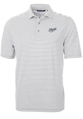 Cutter and Buck Dayton Flyers Mens Vault Virtue Eco Pique Stripe Short Sleeve Polo