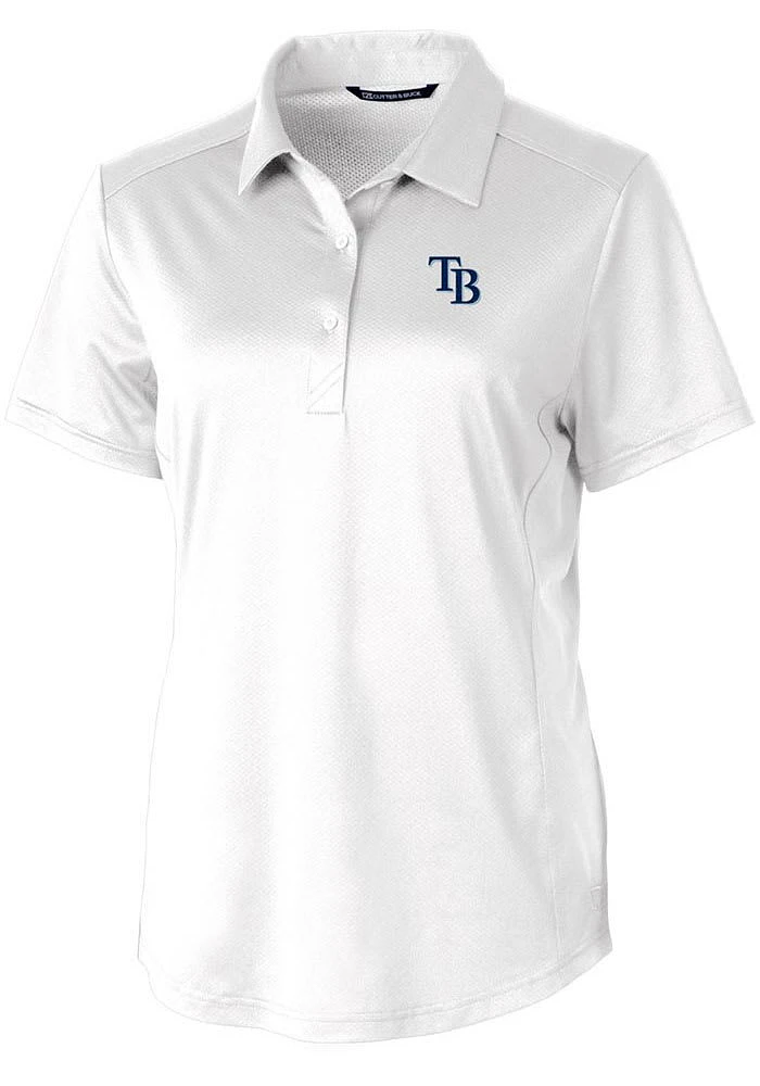 Cutter and Buck Tampa Bay Rays Womens Prospect Textured Short Sleeve Polo Shirt