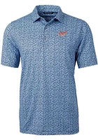 Cutter and Buck Dayton Flyers Mens Light Blue Pike Vault Short Sleeve Polo