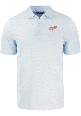 Cutter and Buck Dayton Flyers Mens Light Blue Pike Symmetry Vault Short Sleeve Polo