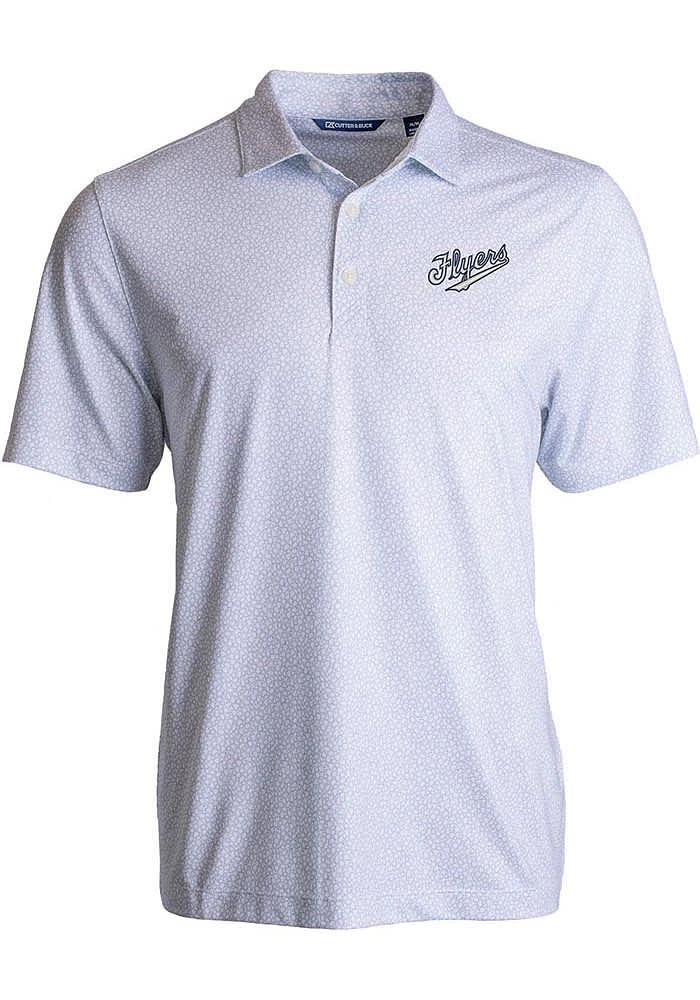 Cutter and Buck Dayton Flyers Mens Vault Pike Pebble Short Sleeve Polo