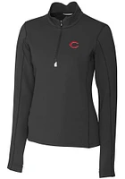 Cutter and Buck Cincinnati Reds Womens Black Traverse 1/4 Zip Pullover