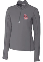 Cutter and Buck St Louis Cardinals Womens Grey Traverse Qtr Zip