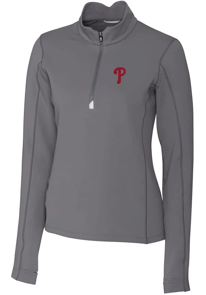 Cutter and Buck Philadelphia Phillies Womens Traverse Qtr Zip