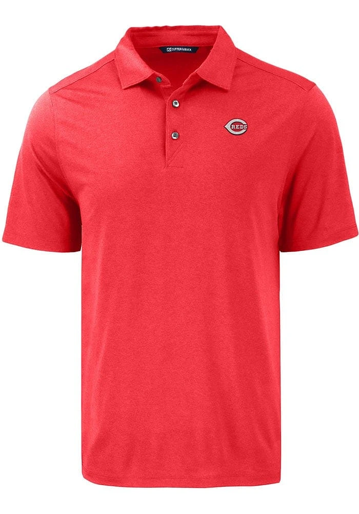 Cutter and Buck Cincinnati Reds Mens Red Coastline Short Sleeve Polo