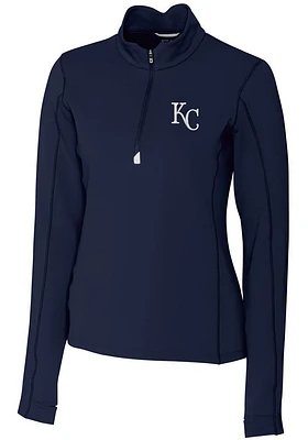 Cutter and Buck Kansas City Royals Womens Navy Blue Traverse Qtr Zip