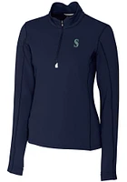 Cutter and Buck Seattle Mariners Womens Navy Blue Traverse Qtr Zip